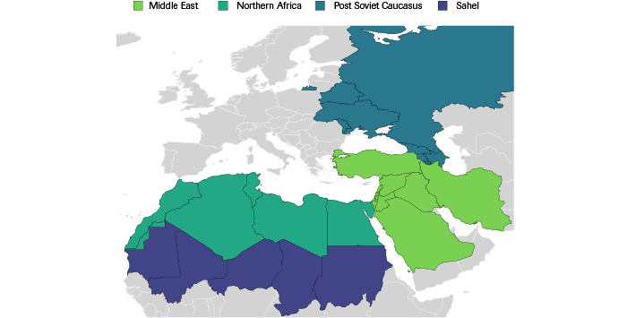 Division of regions in the European periphery